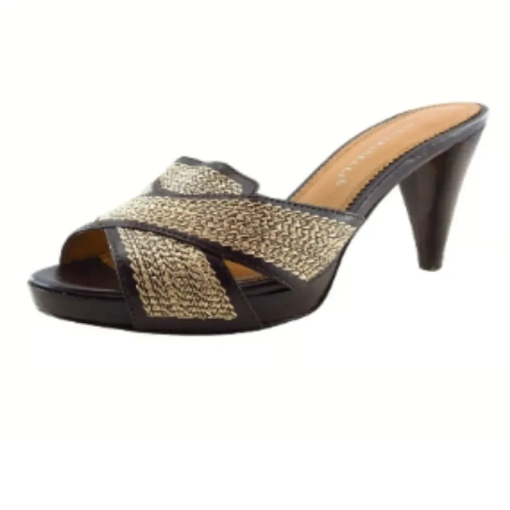 A. Marinelli Size 8M Brown Slides Synthetic Women Sandal Shoes
